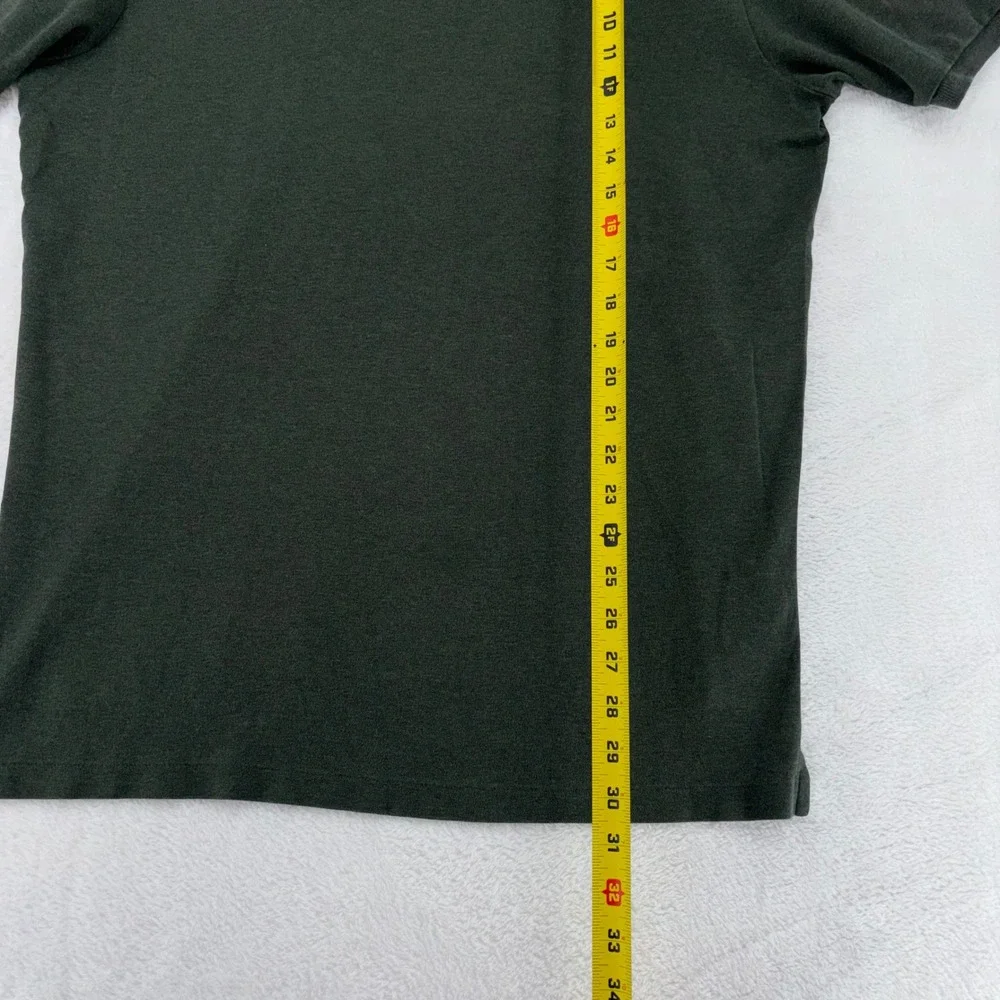 VTG Ralph Lauren Mens Large Forest Green Cotton Polo Shirt Maroon Pony Y2K Prep